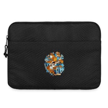 Village bleu avec tuiles orange - Sacoche pour ordinateur portable 15 pouces - noir - Devant