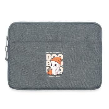 Halloween Kostüm, kleines Gespenst, Geist, Kürbis - Laptoptasche 15" - Grau meliert - Vorne