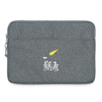 Dinosaurier Dinner Party mit schießendem Kometen - Laptoptasche 15" - Grau meliert - Vorne
