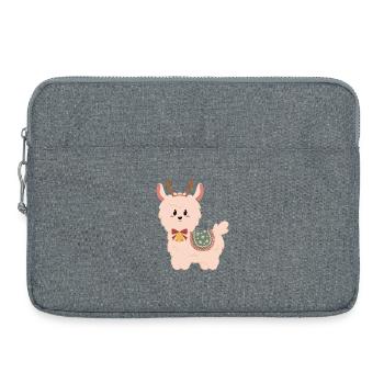 Mignon alpaga avec des cloches pour Noël - Sacoche pour ordinateur portable 15 pouces - gris chiné - Devant