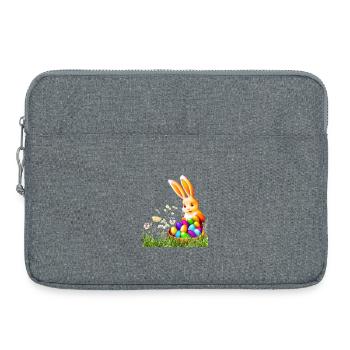 Lapin de Pâques avec des œufs colorés - Sacoche pour ordinateur portable 15 pouces - gris chiné - Devant