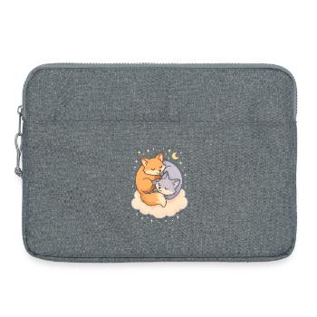 Kuschelnde Füchse Kawaii - Laptoptasche 15" - Grau meliert - Vorne