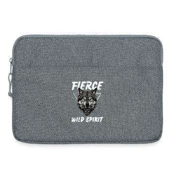 sauvage féroce : Puissance du loup - Sacoche pour ordinateur portable 15 pouces - gris chiné - Devant