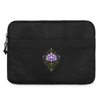 Ornamentale Lotusblüte in Violett & Grün - Laptoptasche 15" - Schwarz - Vorne