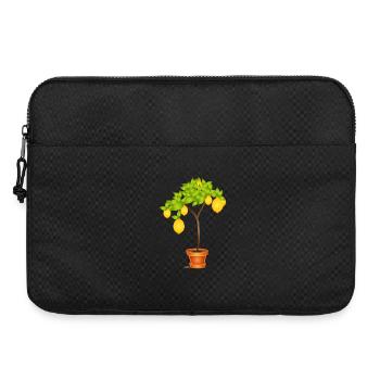 Mediterranes Zitronenbäumchen Motiv im Topf - Laptoptasche 15" - Schwarz - Vorne