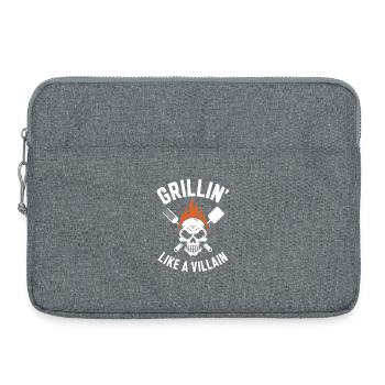 Grilling Skull Inferno T-Shirt Design - Laptop bag 15" - heather grey - Front