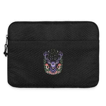 Mystischer Hirsch mit Sternbildern und Pilzen - Laptoptasche 15" - Schwarz - Vorne