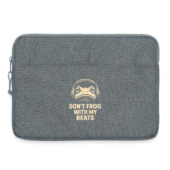 Grenouille avec un casque - Sacoche pour ordinateur portable 15 pouces - gris chiné - Devant