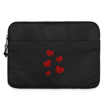 Blühende Herzen auf schwarzem Hintergrund - Laptoptasche 15" - Schwarz - Vorne
