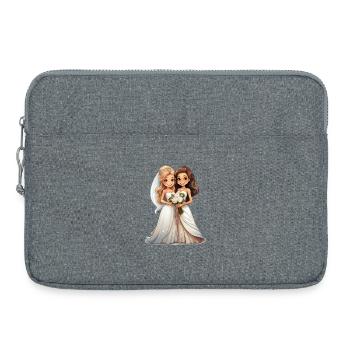 Les mariés lesbiens pendant le mariage - Sacoche pour ordinateur portable 15 pouces - gris chiné - Devant