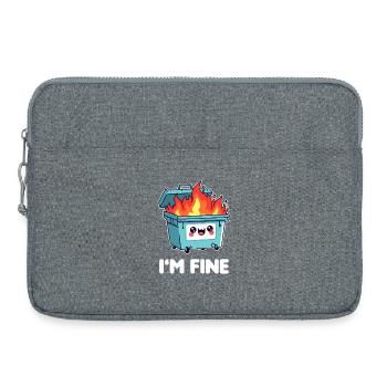 Kawaii Burning Trash Can - Laptop bag 15" - heather grey - Front