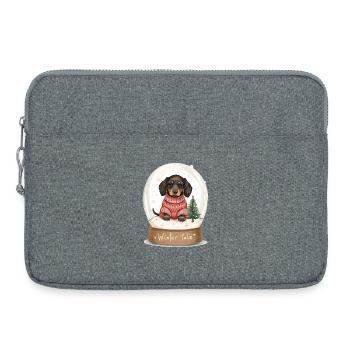 Dachshund in Snow Globe – Winter Tale - Laptoptasche 15" - Grau meliert - Vorne