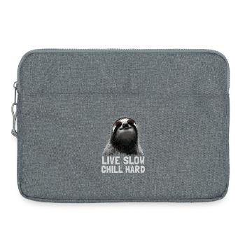 Chilliges Faultier mit Sonnenbrille - Laptoptasche 15" - Grau meliert - Vorne