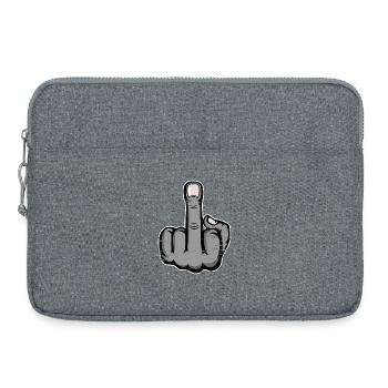 Middle Finger Stinky Finger Design Grey used - Laptop bag 15" - heather grey - Front