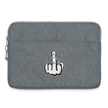 Mittelfinger Cartoon Hand - Laptoptasche 15" - Grau meliert - Vorne