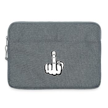 Doigt du milieu doigt puant design blanc - Sacoche pour ordinateur portable 15 pouces - gris chiné - Devant