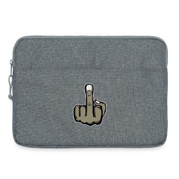 Autocollant graphique du majeur - Sacoche pour ordinateur portable 15 pouces - gris chiné - Devant