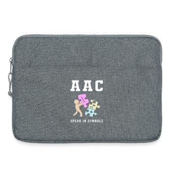 Communication AAC Langue des signes SLP - Sacoche pour ordinateur portable 15 pouces - gris chiné - Devant