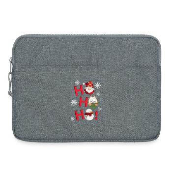 Santa Ho Ho Ho Ho Katze und Schneemann - Laptoptasche 15" - Grau meliert - Vorne