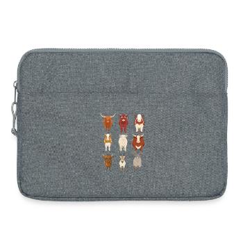 Geschenkidee für Kühe - Laptoptasche 15" - Grau meliert - Vorne