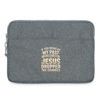 Jesus dropped the charges - Laptop bag 15" - heather grey - Front