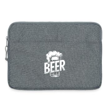 Bier – Cool Beer Logo - Laptoptasche 15" - Grau meliert - Vorne