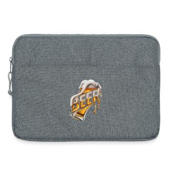 Bier – Cool Beer Logo - Laptoptasche 15" - Grau meliert - Vorne