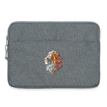 Lion Tête de lion colorée Predator Art en or blanc - Sacoche pour ordinateur portable 15 pouces - gris chiné - Devant