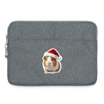 Petit chapeau de Noël en forme de cochon d’Inde mignon - Sacoche pour ordinateur portable 15 pouces - gris chiné - Devant