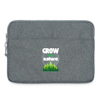 Mit der Natur wachsen - Laptoptasche 15" - Grau meliert - Vorne