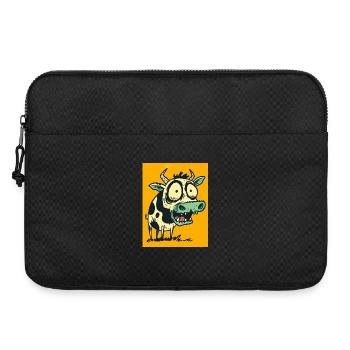 Pop Art Cow with Huge Eyes - Laptop bag 15" - black - Front