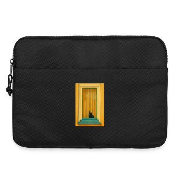 Cat in Turquoise Window Frame - Laptop bag 15" - black - Front