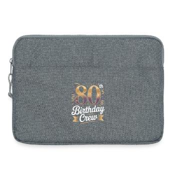 80th birthday crew - Laptop bag 15" - heather grey - Front