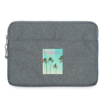 unnamed Summer – Retro Palm Tree Sunset T-Shirt - Laptoptasche 15" - Grau meliert - Vorne