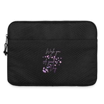 Ich wünsche dir einen schönen Tag, Floral - Laptoptasche 15" - Schwarz - Vorne