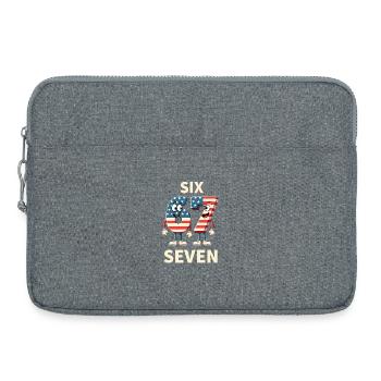 US Flag 67 Memes Six Seven - Sacoche pour ordinateur portable 15 pouces - gris chiné - Devant