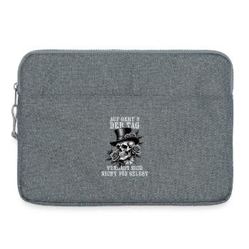 Let's go - The day doesn't mess up by itself - Laptop bag 15" - heather grey - Front