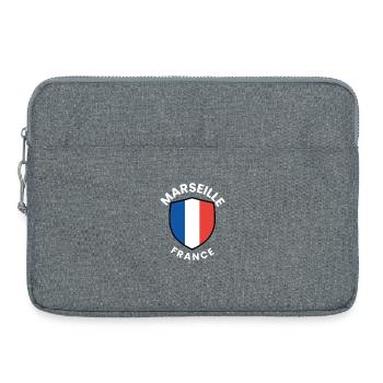 Écusson de Marseille France - Sacoche pour ordinateur portable 15 pouces - gris chiné - Devant
