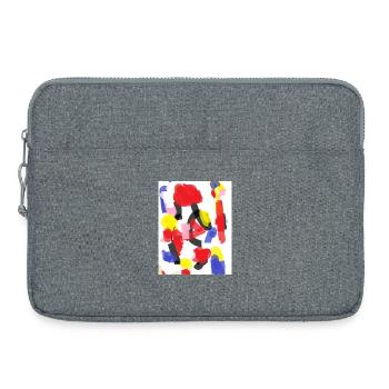 Buntes abstraktes Muster - Laptoptasche 15" - Grau meliert - Vorne