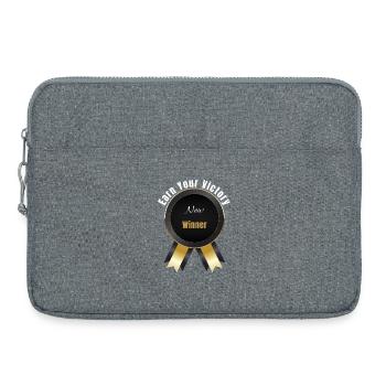 Gagnez votre victoire – Gagnant | Prix de motivation Badg - Sacoche pour ordinateur portable 15 pouces - gris chiné - Devant
