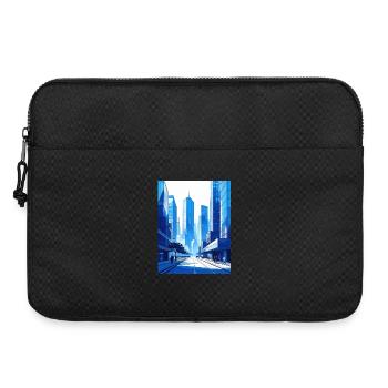 Ville à l’architecture moderne en bleu - Sacoche pour ordinateur portable 15 pouces - noir - Devant