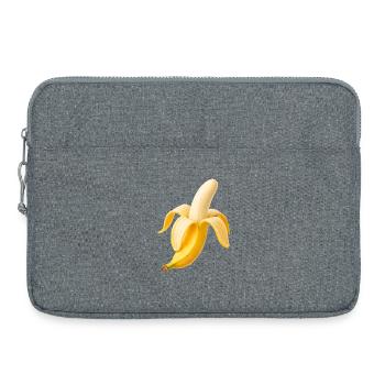 Frische Banane – stilvolle Fruchtillustration - Laptoptasche 15" - Grau meliert - Vorne