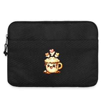 Cœur de tasse de café sourire latte - Sacoche pour ordinateur portable 15 pouces - noir - Devant