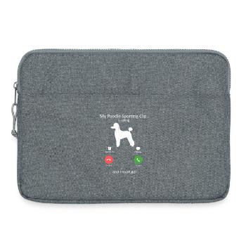 Poodle Incoming Call Funny Phone Interface Art - Laptop bag 15" - heather grey - Front