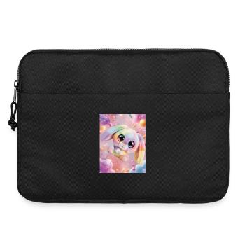 Regenbogen Kuschelhase im Zauberraum - Laptoptasche 15" - Schwarz - Vorne
