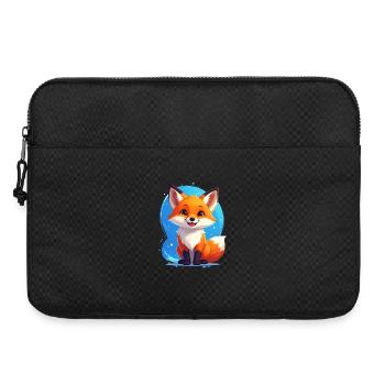 Niedlicher Fuchs vor blauem Hintergrund - Laptoptasche 15" - Schwarz - Vorne