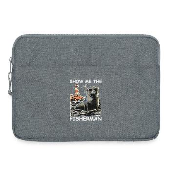 Funny seal looking for fish - Laptop bag 15" - heather grey - Front