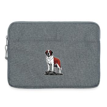 Chien Saint-Bernard sur Rocher Portrait Sauveteur - Sacoche pour ordinateur portable 15 pouces - gris chiné - Devant