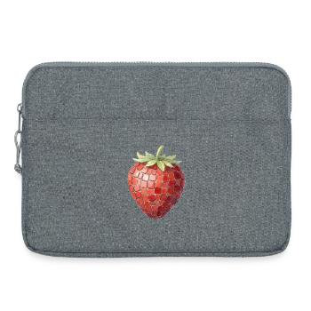 Art en mosaïque de fraise — Impression aquarelle - Sacoche pour ordinateur portable 15 pouces - gris chiné - Devant