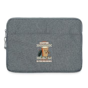 Tasse de café du matin fatiguée - Sacoche pour ordinateur portable 15 pouces - gris chiné - Devant